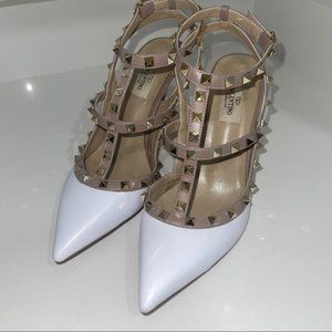 sexy white nude leather heels,Valentino garavani